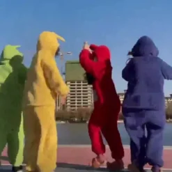 Teletubbies Kostume Voksne Pyjamas Pyjamas Nattøj Jumpsuit Po Teletubbies Adult M
