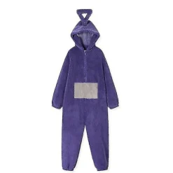 Teletubbies Onesie Pyjamas Voksen Tyk Koralfleece Lilla Purple M