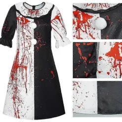 Terrifier 2 Art the Clown Cosplay Blodplet Jumpsuit Voksen Unisex Halloween Karneval Kostume Dragter Fancy Dress L