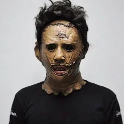 Texas Chainsaw Massacre Leatherface Maske i Latex - Horrorfilm Halloween Cosplay Kostumefest Eventrekvisitter Legetøj Karnevalsmaske-FF-