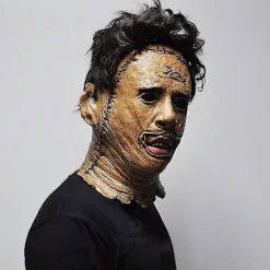 Texas Chainsaw Massacre Leatherface Maske i Latex - Horrorfilm Halloween Cosplay Kostumefest Begivenhed Rekvisitter Legetøj Karnevalsmaske-FF-