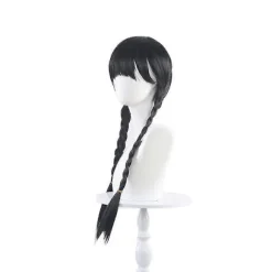 The Addams Family Movie Wednesday Addams Parykker, Halloween Merchandise Gave Til Cosplay Festrekvisitter Flettet Hår Paryk