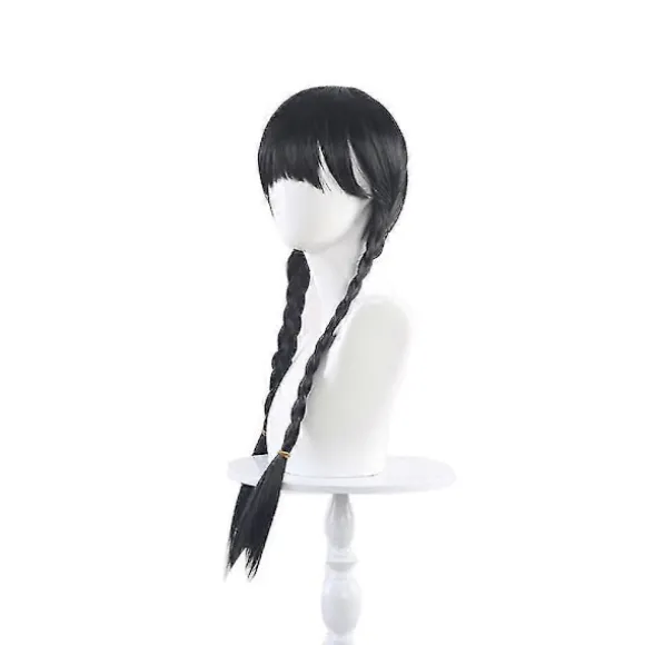 The Addams Family Movie Wednesday Addams Parykker, Halloween Merchandise Gave Til Cosplay Festrekvisitter Flettet Hår Paryk