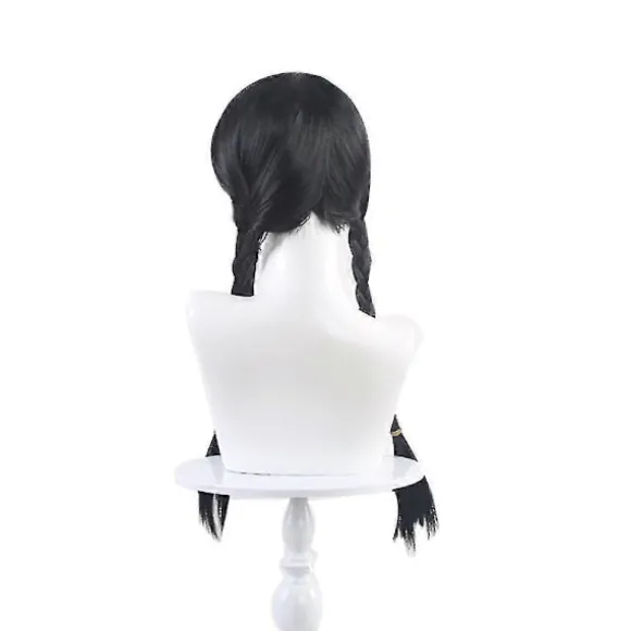The Addams Family Movie Wednesday Addams Parykker, Halloween Merchandise Gave Til Cosplay Festrekvisitter Flettet Hår Paryk