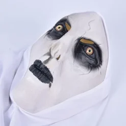 The Horror Nun Latex Mask m/tørklæde Valak Cosplay til Hallow White onesize