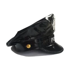 Til Politibetjent Hat Kostume Uniform Hat til cosplay fest Black