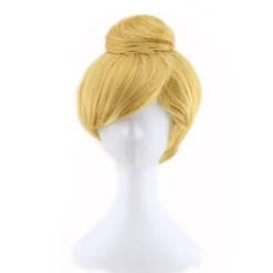 Tinker Bell Paryk Kvinder Kort Glat Cosplay Kostume Paryk Til Halloween Hår Guld Blond Fest Jule Paryk