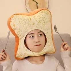 Toastbrødhat Varmt Brød Selfie Rekvisit Plys Hat Kostume Tilbehør-Xin