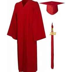 Toga Universitetsdiplom og Gradueringshue til Voksne 2023 High School Graduation Suit Rød L til Mænd og Kvinder