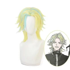 Tokyo Revengers Rindo Haitani Gylden Blandet Blå Kort Paryk Cosplay