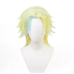 Tokyo Revengers Rindo Haitani Gylden Blandet Blå Kort Paryk Cosplay