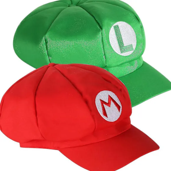Trixes Pakke med 2 Mario og Luigi Hatte Røde og Grønne Videospiltema Kasketter