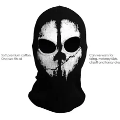 Trixes Spøgelsesmaske - Balaclava Motorcykel Paintball One Size Farve Sort R_l-Perfet