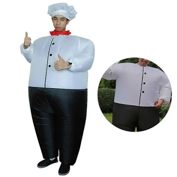 Tykkok Cosplay Kostumer Halloween Oppusteligt Tøj Sjovt Kokketøj til Festforestilling (Voksne, Fri Størrelse)