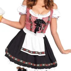 Tysk München Oktoberfest Kostume Damekjole Traditionel Bayersk Ølkarneval Fräulein Cosplay Stuepigedragt Sæt Rød - Perfekt Rød Ed S 22(130-135CM) 22(130-135CM) | Fyndiq