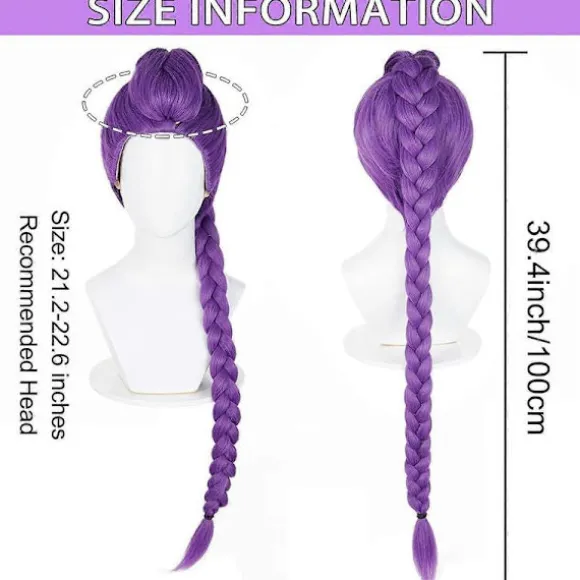 Udsøgt Demon Hunters Rumi Paryk 40" Lilla Hår Extensions Justerbar Hætte til Børn & Voksne, Rumi Kostume Børn Halloween Anime Kostume Paryk (Lilla, 4 Purple 24 Inch | Fyndiq