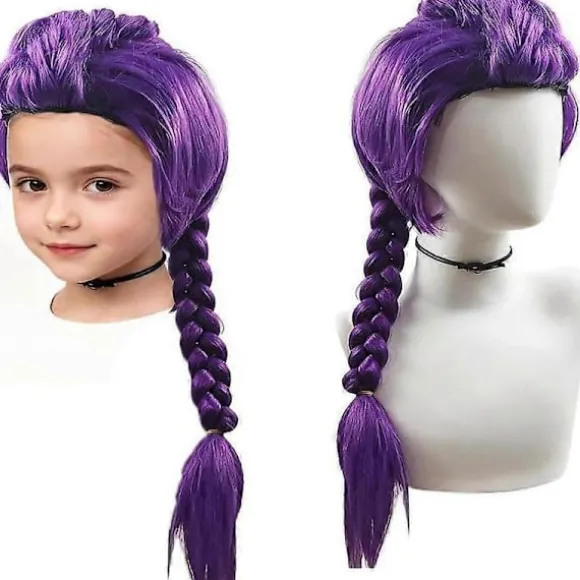 Udsøgt Hunter Rumi Cosplay Paryk, Lang Lilla Flettet Cosplay Paryk til Halloween, Lilla Fletninger W-ig Halloween C-osplay Rekvisitter, H-alloween Anime Kostume Purple 1pcs | Fyndiq