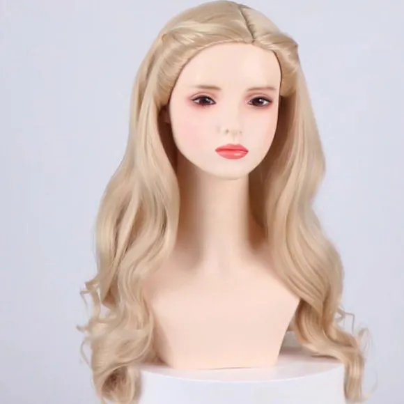 Udsøgt NiceLisa Ond Heks Fletning Brun Ondskabsfuld Paryk Lang Flettet Troldmand Cosplay Parykker til Kvinder (uden Hat) color:Beige