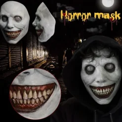 Uhæggelig Halloweenmaske til voksne - Smilende dæmoner, rædselsmasker Cosplay Uhæggelige Halloween-kostumerekvisitter til Halloweenfest Karneval Cosplay (1 stk) | Fyndiq