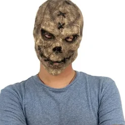 Uhæggelig Halloweenmaske til voksne - Smilende dæmoner, rædselsmasker Cosplay Uhæggelige Halloweenkostume-rekvisitter til Halloweenfest Karneval Cosplay (Træfarve) | Fyndiq