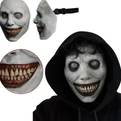 Uhæggelig Halloweenmaske til voksne - Smilende dæmoner, rædselsmasker Cosplay Uhæggelige Halloween-kostumerekvisitter til Halloweenfest Karneval Cosplay (1 stk) | Fyndiq