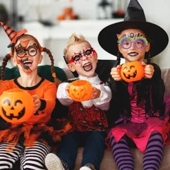Uhæggelige papirbriller til Halloween-sjov, Halloween-briller med 12 assorterede uhyggelige mønstre, holdbare letvægts kostumetilbehør til børn og