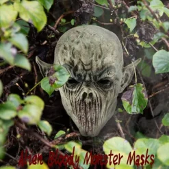 Uhyggelig halloween maske, djævlemaske, alien blodig monstermaske, uhyggelig horror maske