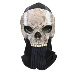 Unisex Horror Ghost Skull Maske Ghost Call Of Duty Latex Hovedbeklædning Hjelm Cosplay Perform Party Maskerade Prop B