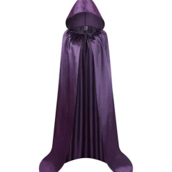Unisex Hætte Cape i Fuld Længde Halloween Julekostume Fest Kappe Størrelse 43" til 67" Dark Purple 170CM/67"