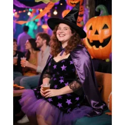 Unisex Hætte Cape i Fuld Længde Halloween Julekostume Fest Kappe Størrelse 43