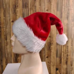Unisex Julemandshat Ekstra Stor og Tyk Nytårsfest Hue Kontrastfarve Elastisk Tyk Plys Dekor Julemand Cosplay Voksen Ferie Hovedbeklædning A