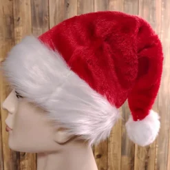 Unisex Julemandshat Ekstra Stor og Tyk Nytårsfest Hue Kontrastfarve Elastisk Tyk Plys Dekor Julemand Cosplay Voksen Ferie Hovedbeklædning A