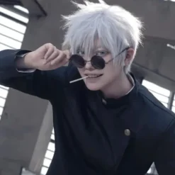 Unisex Kort Sød Anime Cosplay Kostume Paryk, Varmebestandige Syntetiske Hårfibre, Justerbart Og Åndbart Net For Fuld Dækning Komfortabel Pasform,