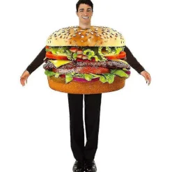 Unisex Mad Burger Kostume Tunika Svampekostume Voksne Mænd Kvinder Sjov Purim Halloween Fest Maskerade Cosplay
