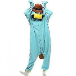 Unisex Perry E Platypus Kostumer Onesies Monster Cosplay Pyjamas Voksne Pyjamas Dyr Nattøj Jumpsuit Z (S*platypus Hvid)