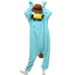 Unisex Perry Næbdyr Kostume Heldragt Monster Cosplay Pyjamas Voksen Pyjamas Dyrepyjamas Body, XL-FS-