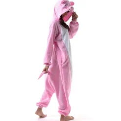 Unisex Voksen Tegneserie Kostume Halloween Jul Pyjamas Jumpsuit Onesies Plys Cosplay Pyjamas Rosa Gris S_tfrf