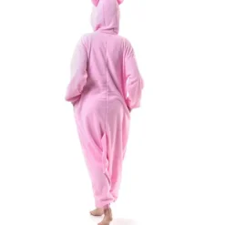 Unisex Voksen Tegneserie Kostume Halloween Jul Pyjamas Jumpsuit Onesies Plys Cosplay Pyjamas Rosa Gris S_tfrf