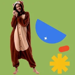 Unisex Voksen Tegneserie Kostume Halloween Jul Pyjamas Jumpsuit Onesies Plys Cosplay Pyjamas Abe M_tfrf