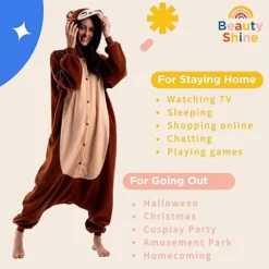 Unisex Voksen Tegneserie Kostume Halloween Jul Pyjamas Jumpsuit Onesies Plys Cosplay Pyjamas Abe M_tfrf