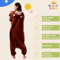Unisex Voksen Tegneserie Kostume Halloween Jul Pyjamas Jumpsuit Onesies Plys Cosplay Pyjamas Abe M_tfrf
