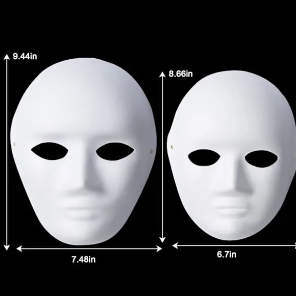 Unnosin Halloween Maskerade Malbar Rædselsmaske DIY Halloween Fest Kostume Maske (Papir, Hvid, 12 stk)