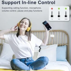 USB C-adapter 3,5 mm-stik med hurtigopladning OTG-adapter, Type C til Aux-splitter hovedtelefoner lyd (hvid)