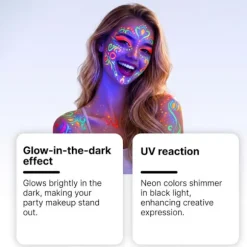 UV Neon Ansigtsmaling Markører 8 Farver, Glød i Mørket Kropsmaling under Sort Lys, Vaskbare Midlertidige Tatoveringsmarkører til Glød Festartikler Valentinsdag | Fyndiq