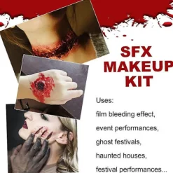 Vampyr Makeup Blodspray Latex til Cosplay og Halloween[D] Halloween makeup bag