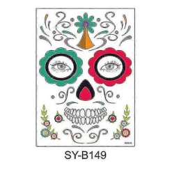 Vandtæt Sved Deads Day Maskerade Sjov Makeup Midlertidig Klistermærke Halloween Ansigts Tatovering Klistermærke #9