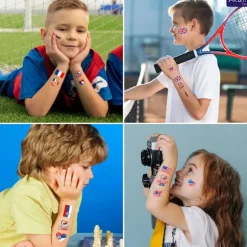 Vandtætte midlertidige tatoveringer med nationalflag til VM 2026, ansigts- og kropsklistermærker til fodboldfans, kampdagsdekorationer