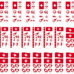 Vandtætte, miljøvenlige ansigtstatoveringer med schweizisk flag til VM, sportsbegivenheder og cheerleading D