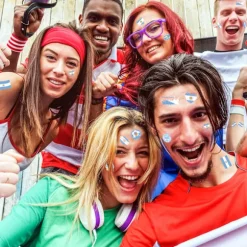 Vandtætte, miljøvenlige England-flag ansigtstatoveringer til VM, sportsbegivenheder og cheerleading E