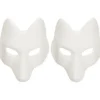 Varghoved Maske Dyremasker 2 stk. Rævemaske, Halloween Hvid Rævemaske AA